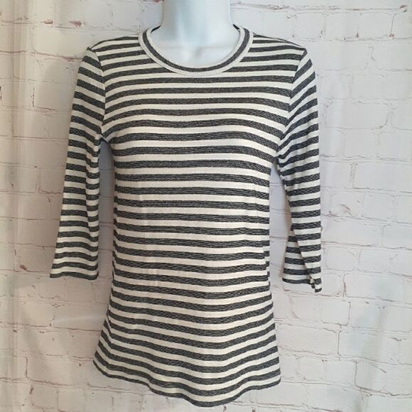 Michael Stars for Anthropologie Longline Metallic Stripe Knit T-Shirt XS/S - Picture 1 of 5